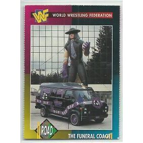 WORLD WRESTLING FEDERATION trading card # 8 THE FUNERAL COACH (1995)