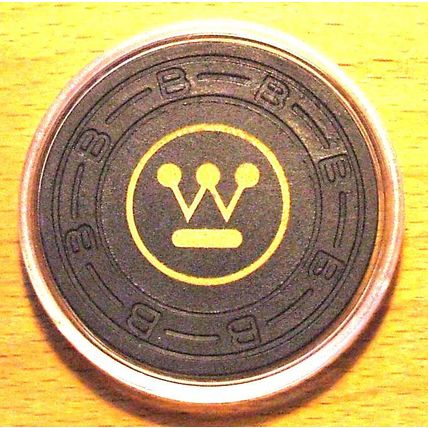 Vintage Westinghouse Poker Chip Golf Ball Marker - Black