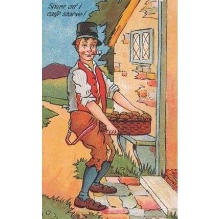 Baker Bakery Bad Dirty Hygiene Smoking Cigarette Pipe Over Food Antique Postcard