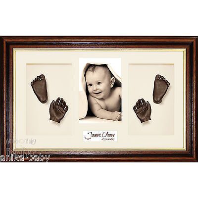 Twins 3D Baby Casting Kit Gift Make Bronze Hand Foot Casts + Display Photo Frame