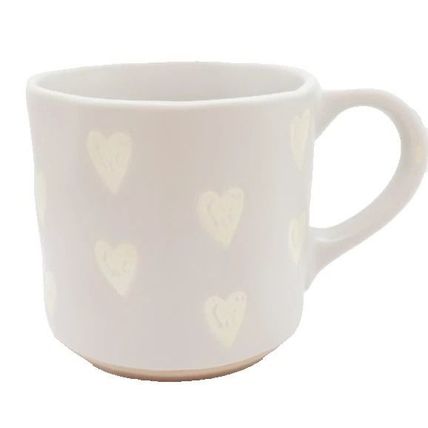 Light Beige Mug White Heart Pattern 9 CM Gift Tableware Home Decor Kitchen Gift