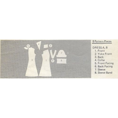 Butterick 3626 Sewing Pattern Misses Dress in 2 lengths Size 12 Used Ca. 1970s