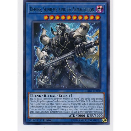 YuGiOh Cybernetic Horizon CYHO-EN030 Demise, Supreme King Of Armageddon 1st Ed