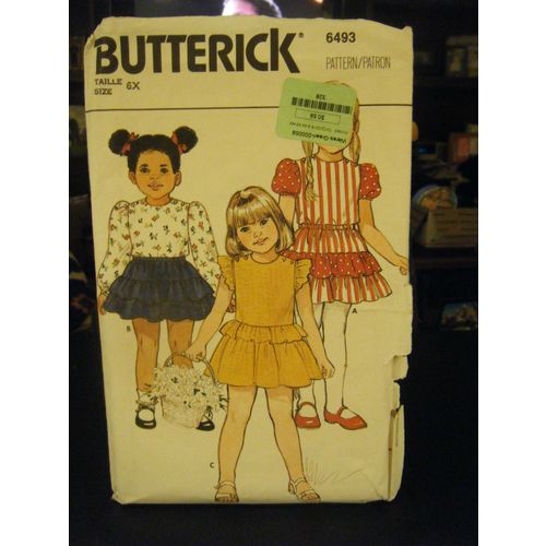 Butterick 6493 Girl's Top & Skirt Pattern - Size 6X