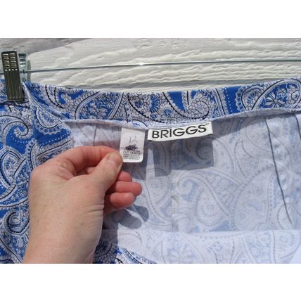 Womens Briggs NY Capris Paisley 31 Waist Blue White Summer