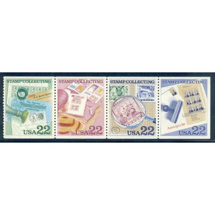 2198-2201a 22c Stamp Collecting Very Fine MNH Pane/4 MAL2933