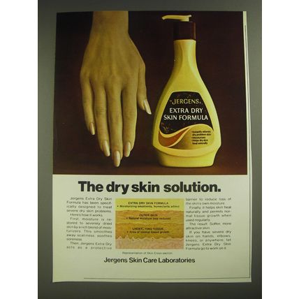 1974 Jergens Extra Dry Skin Formula Ad - The dry skin solution