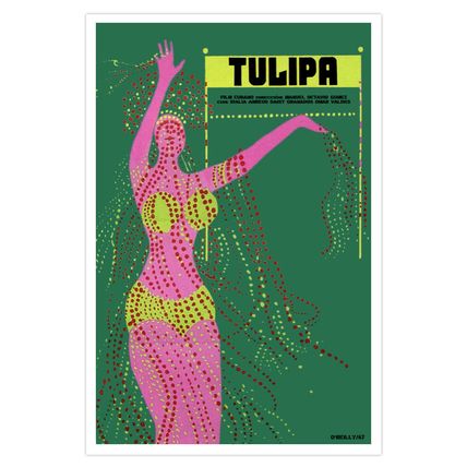 Cuban movie Poster 4 film"TULIPA"Belly Dancer Pink Girl.Modern Art.Green.Decor.