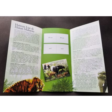 Malaysia Wildlife Forest 2004 Fauna Birds Deer Hornbills Tiger (FDC) *toning
