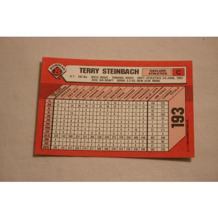 Terry Steinbach 1989 Bowman TIFFANY NO. 193
