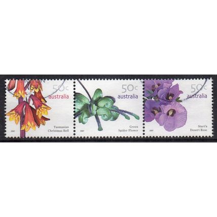 Australia 2007 Wildflower Definitive - Strip of 3 x 50c Used
