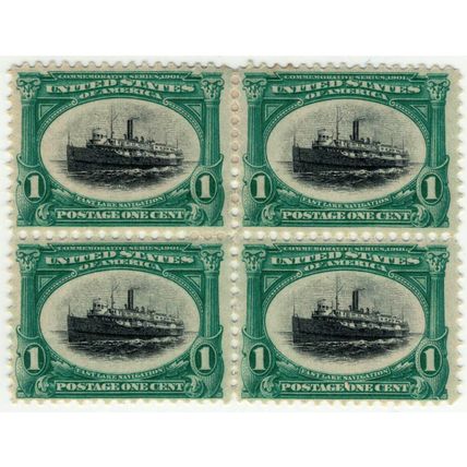 US 294 MH VF block of 4 (bottom stamps separated) Pan American ZAYIX 1223X0056