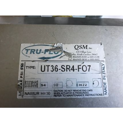 TRU-FLO UT36-SR4-FO7 PNEUMATIC ACTUATOR,150psi,90* ROTATION UT36-SR4-F07,QSM,AX