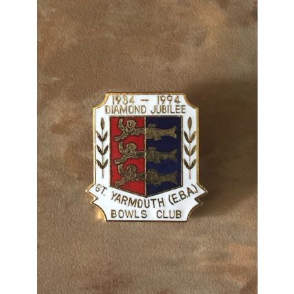 Great Yarmouth EBA bowls club diamond jubilee 1934-1994 bowls bowling badge