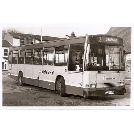 Black & White Photo of Midland Red (North) Ltd. - G308 DPA ex. London Country