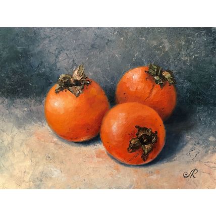 Still Life Fruits Oil Painting Persimmon Painting