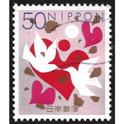 JAPAN 1999 Hearts and Doves 50y Sc#2704- USED @Y053
