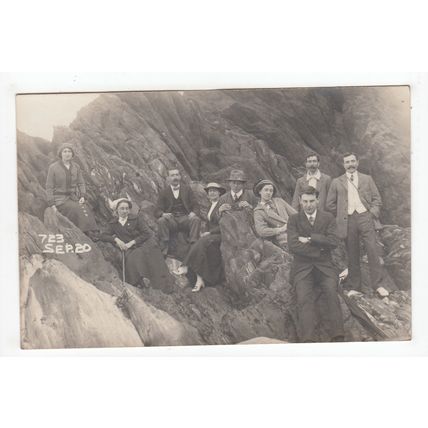 Group of People on the Rocks Postcard Publisher Phillipse & Lees Ilfracombe 723