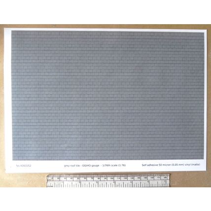 Feuille autocollante pour tuiles de toit - gris - échelle OO/HO (1:76) - feuille