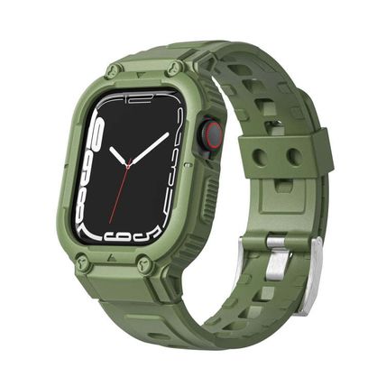 Armor Silicone Watch Band For Apple Watch, Series 8&7 45mm / SE 2&6&SE&5&4 44mm