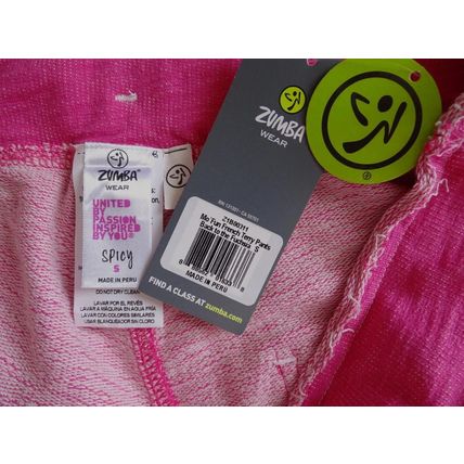 Zumba Mo' Fun French Terry Pants 100% Cotton Back to the Fuchsia S
