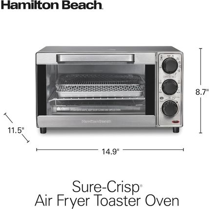 Hamilton Beach Sure-Crisp Air Fryer Toaster Oven Combo, Fits 9” Pizza, 4 Slice C