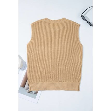 Parchment Sequin Horse Graphic Lightweight Knitted Sweater Vest