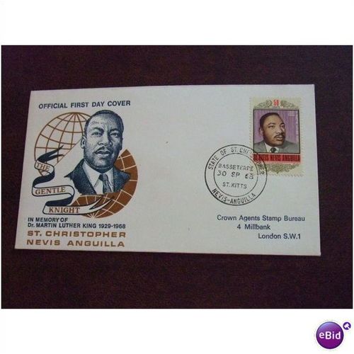 St Christopher Nevis Anguilla 1968 Martin Luther King stamp First Day Cover