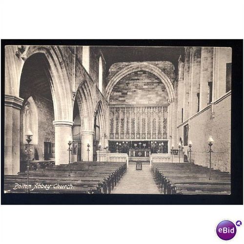 Yorkshire BOLTON ABBEY Church Interior Postcard by Frith (54421)