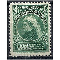 Newfoundland 1897 SG66 1c Green Mounted Mint ...