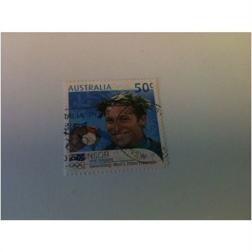 AUSTRALIA 204 GOLD MEDALLISTS swimming ian thorpe 50c EBID 1 USED