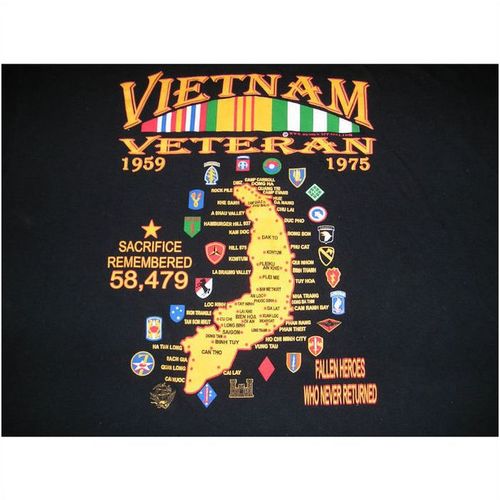 Vintage Vietnam Veteran Men's 2XL Tee Shirt Black