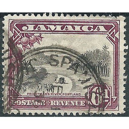Jamiaca 1932 SG113 6d Grey-Black & Purple Fine Used....