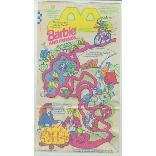 1994 McDonalds Barbie & Hot Wheels Happy Meal Bag