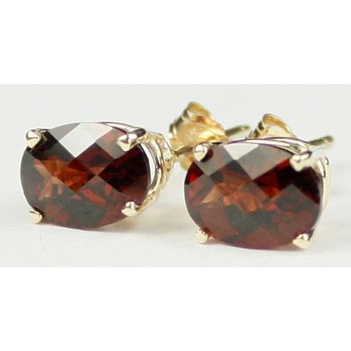 Mozambique Garnet, 14KY Gold Post Earrings, E002