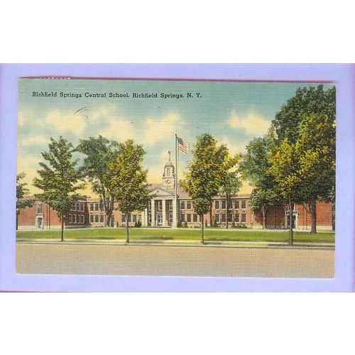 New York Richfield Springs Richfield Springs High School Street Scene View~184