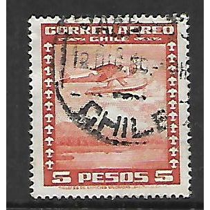 CHILE 1934 AIR 5p RED F19 SEA PLANE SG 248 FINE USED