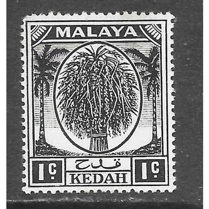 KEDAH MALAYA 1950 KG6 1c BLACK SG 76 SG76 MINT HINGED