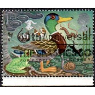 1991 Greetings Booklet Stamps, "Good Luck" 1st Value. .Mallard & Frog. Fine Used