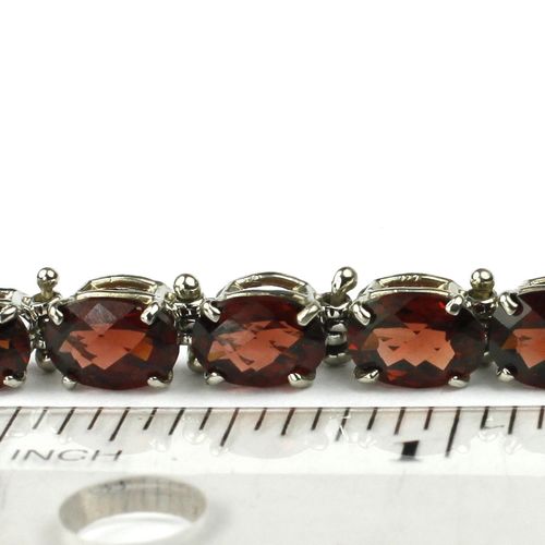 Mozambique Garnet, 925 Sterling Silver Bracelet, SB002