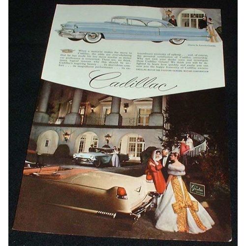 1956 Blue Cadillac Car Ad, NICE!!!
