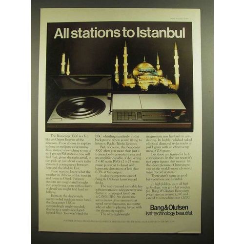 1978 Bang & Olufsen Beocenter 3300 Ad - All Stations to Istanbul
