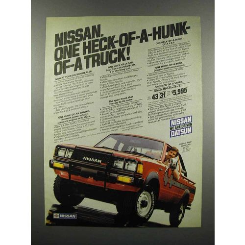 1983 Nissan 4WD King Cab Pickup Truck Ad