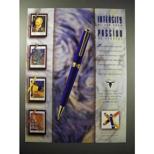 1996 Leboeuf Pen Ad - The Intensity of Van Gogh