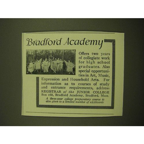 1924 Bradford Academy Ad - Artistic Performance