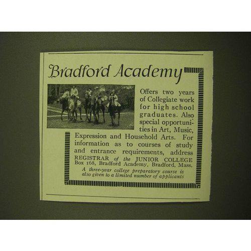 1924 Bradford Academy Ad - Horses