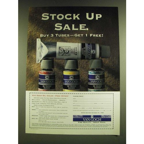 1990 Talens Van Gogh Oil Color Ad - Stock up sale