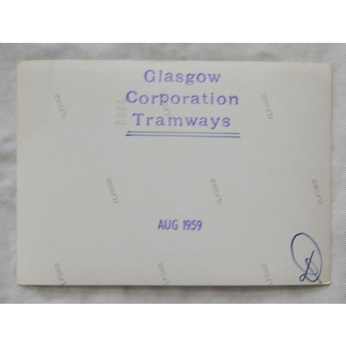 Photo Glasgow Tram August 1959