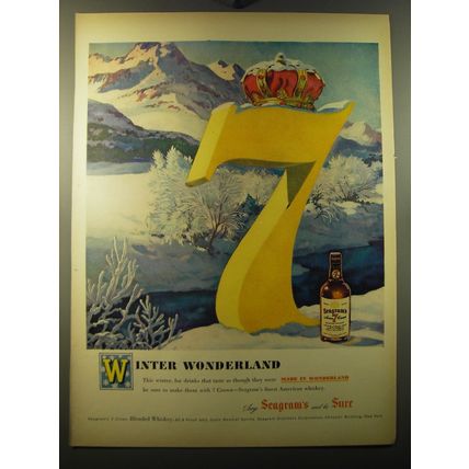 1950 Seagram's 7 Whisky Ad - Winter Wonderland