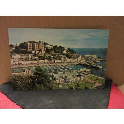 HARBOUR and VANE HILL, TORQUAY, DEVON used vintage postcard 1968 pm PT1742 =